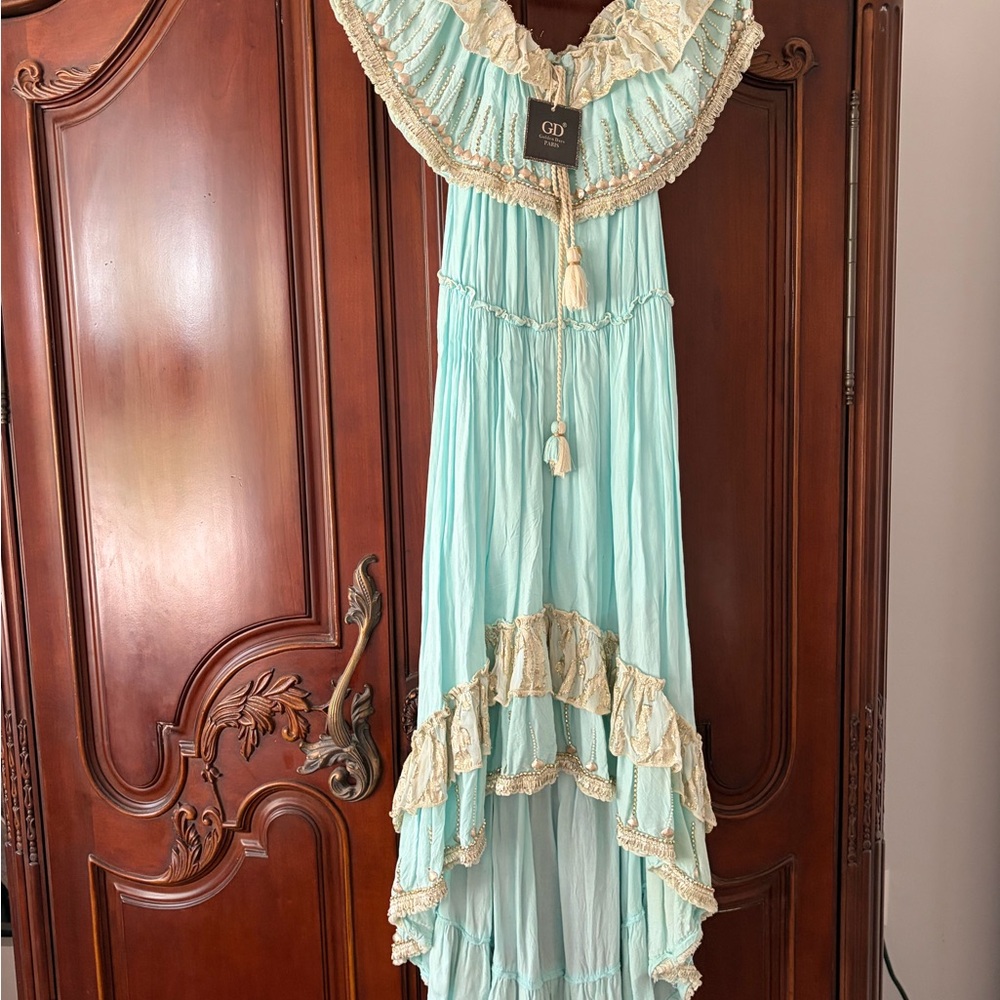 Elegant Mint High Low Dress
